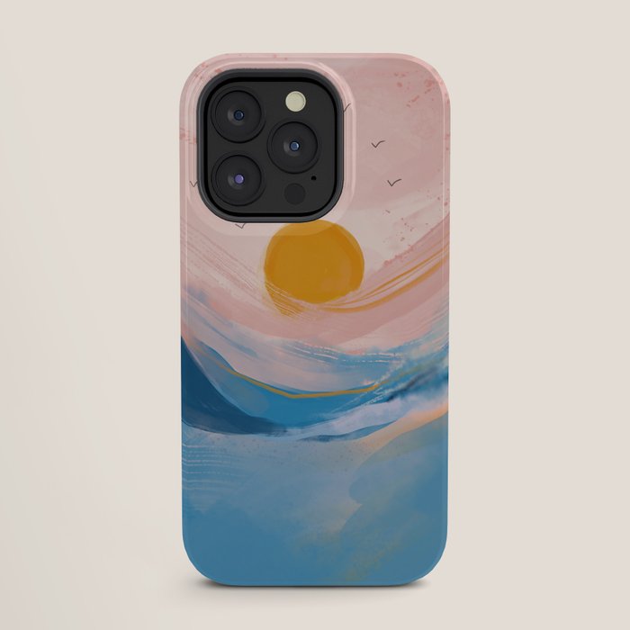 Pink and Blue Abstract Art Ocean and Sunrise iPhone Case Gallery Image 27