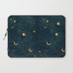 Golden Sun Moon and Stars Radiating the Universes Light Within You Laptop Sleeve Gallery Image 1