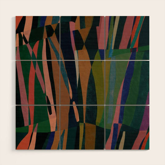 abstract striped multicolored background Wood Wall Art Gallery Image 2