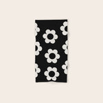 Les Fleurs | 02 - Flower Print Black And White Retro Flowers Wall Art Modern Decor Abstract Bath Towel Gallery Image 1