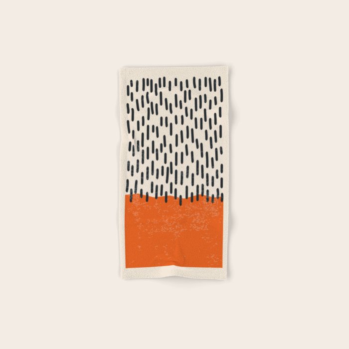Mid Century Modern Minimalist Rothko Inspired Color Field Red Rain With Lines Geometric Style Bath Towel Gallery Image 1