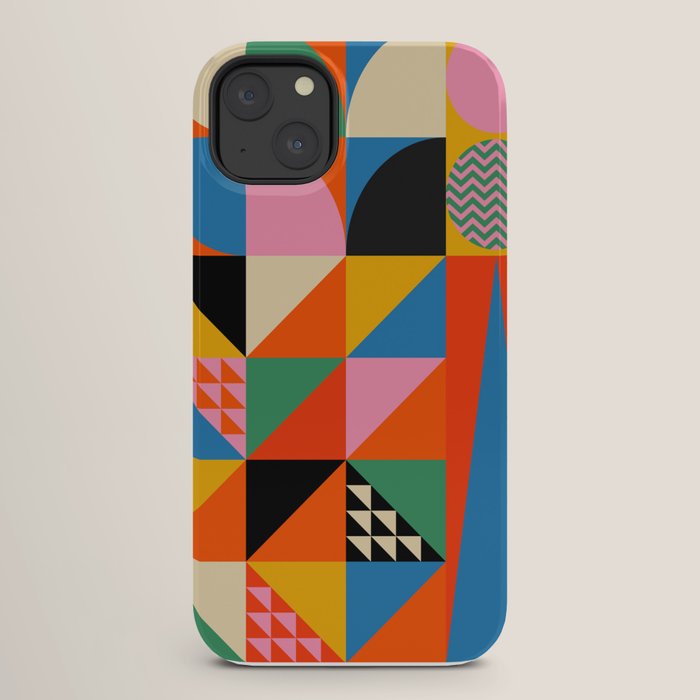 Geometric abstraction in colorful shapes iPhone Case Gallery Image 26