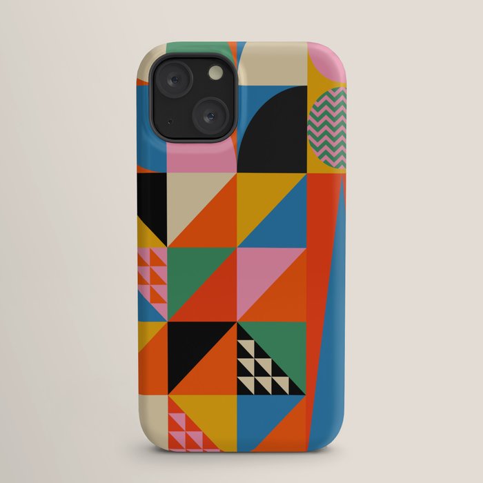 Geometric abstraction in colorful shapes iPhone Case Gallery Image 17