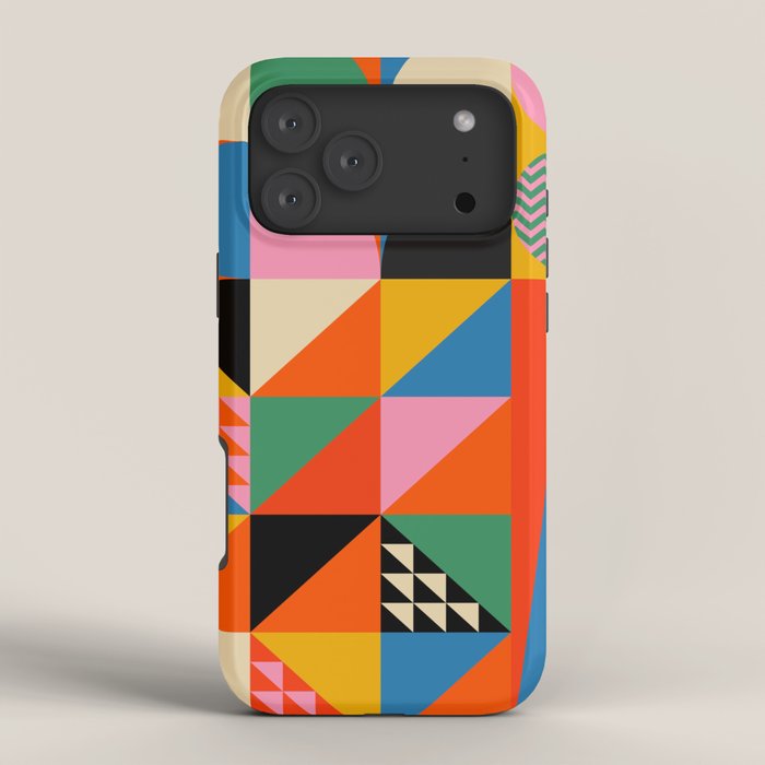 Geometric abstraction in colorful shapes iPhone Case Gallery Image 4