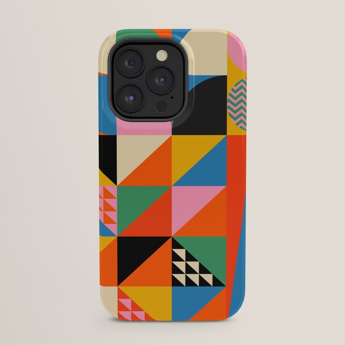 Geometric abstraction in colorful shapes iPhone Case Gallery Image 31