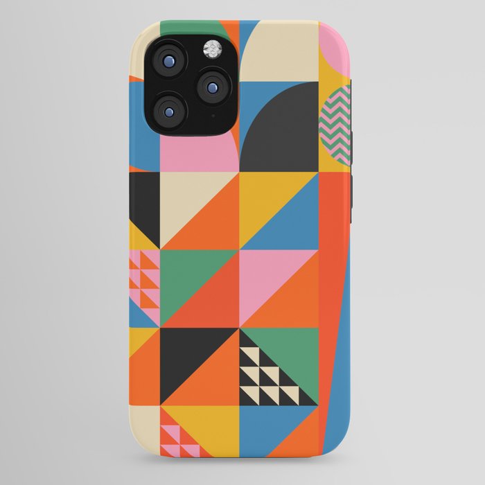 Geometric abstraction in colorful shapes iPhone Case Gallery Image 44