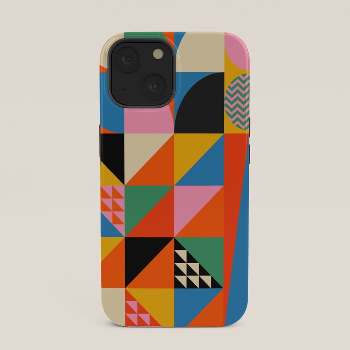 Geometric abstraction in colorful shapes iPhone Case Gallery Image 33