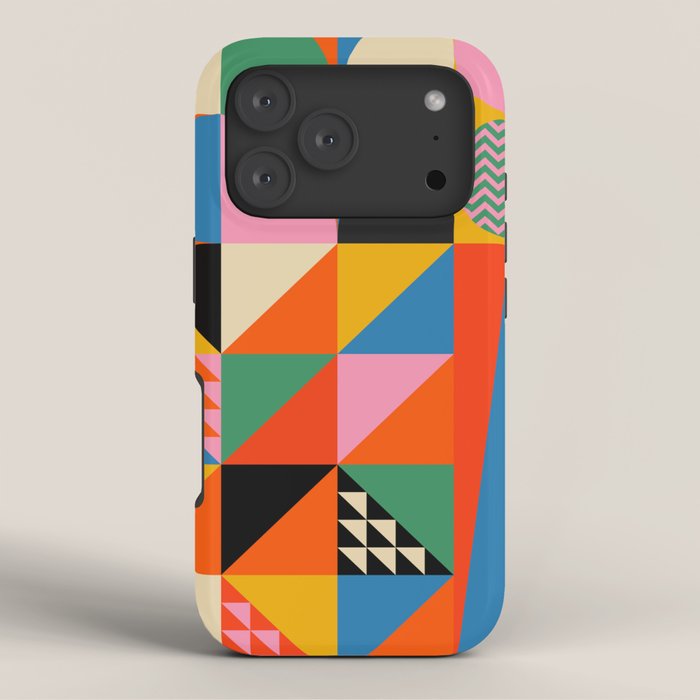 Geometric abstraction in colorful shapes iPhone Case Gallery Image 3