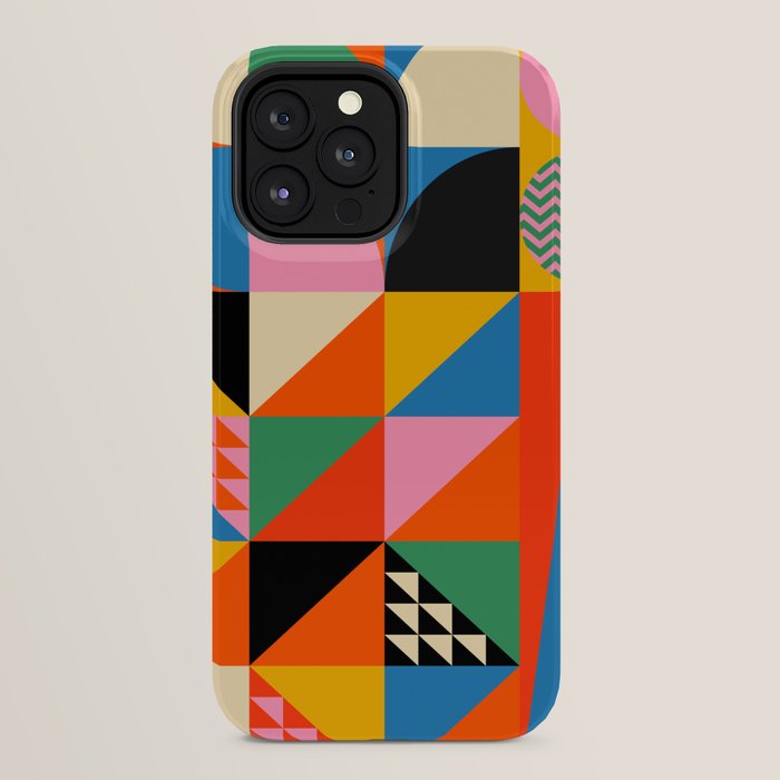 Geometric abstraction in colorful shapes iPhone Case Gallery Image 32