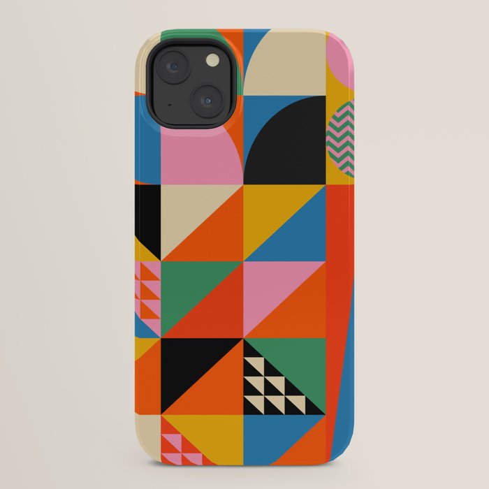 Geometric abstraction in colorful shapes iPhone Case Gallery Image 22