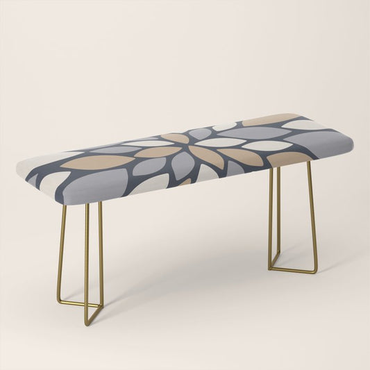 Gray Beige Flower Burst Petals Bench Gallery Image 2