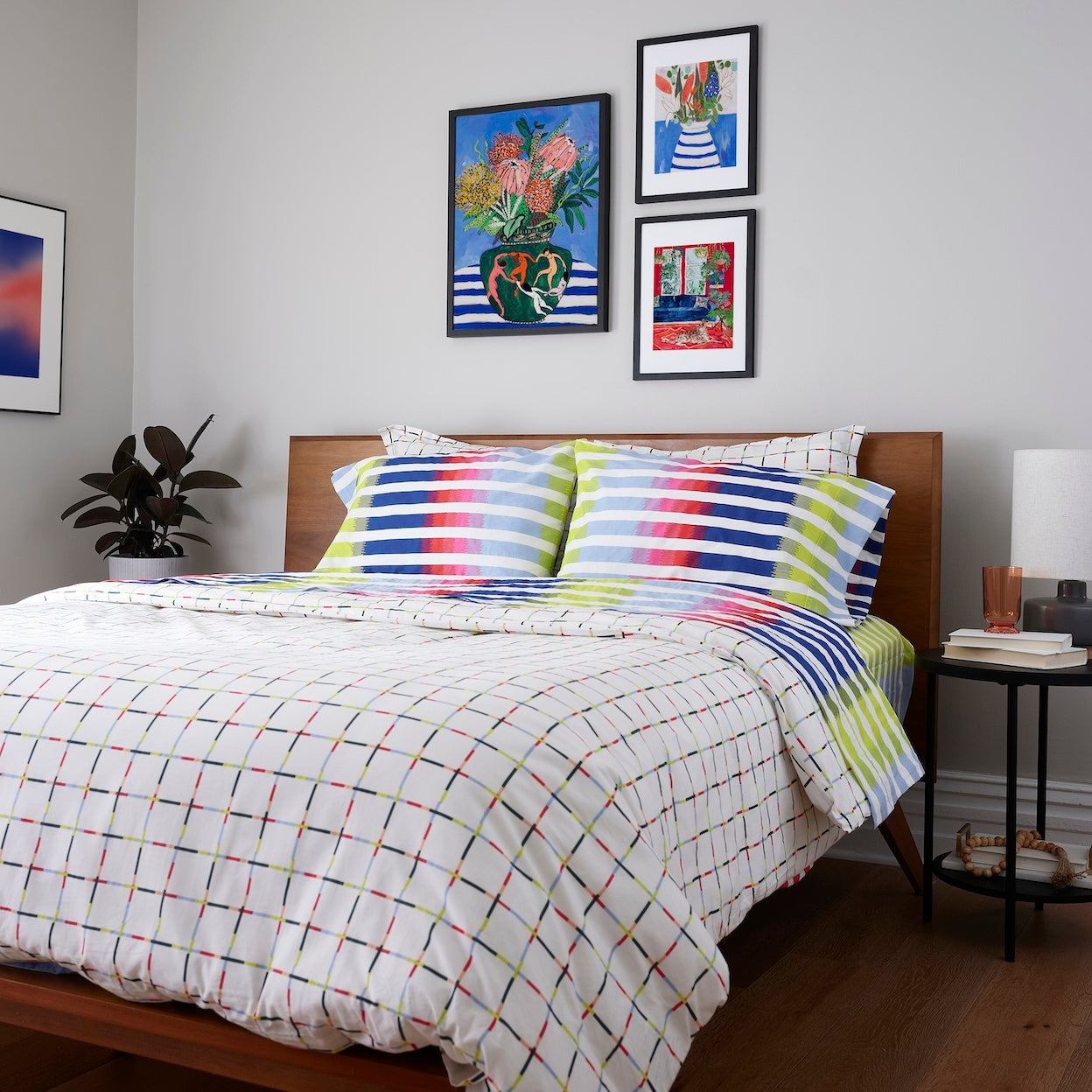 Abstract Ikat Brushed Cotton Sheet Set