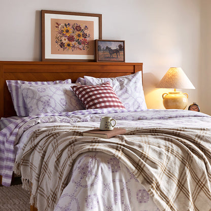 Feathered Stripes Brushed Cotton Sheet Set