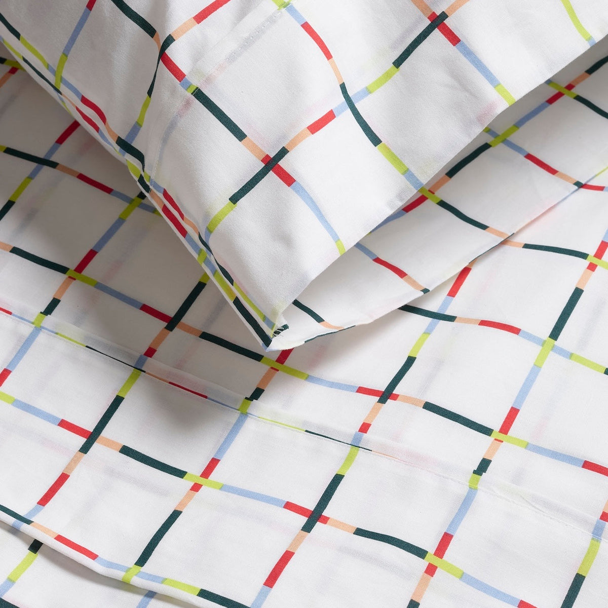 Mod Windowpane Brushed Cotton Sheet Set