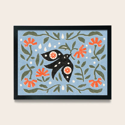 Swallow in the Rain Framed Poster 12x16