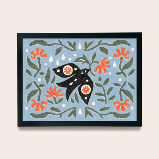 Swallow in the Rain Framed Poster 12x16