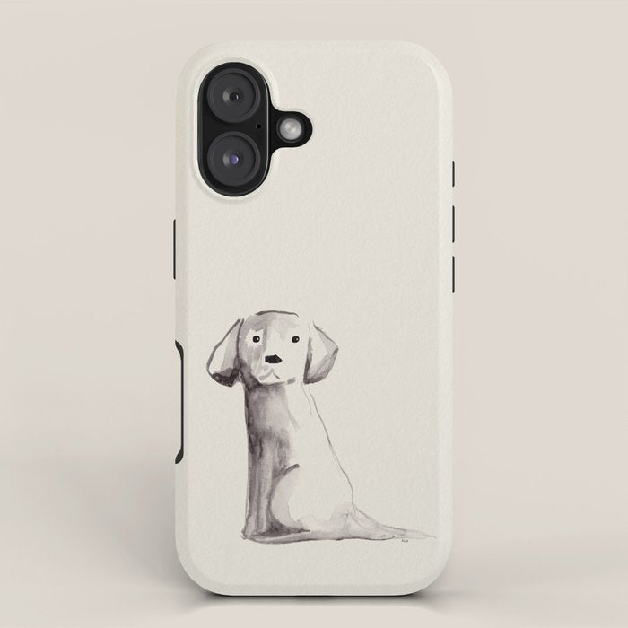Little pup watercolor dog painting iPhone Case Gallery Image 1