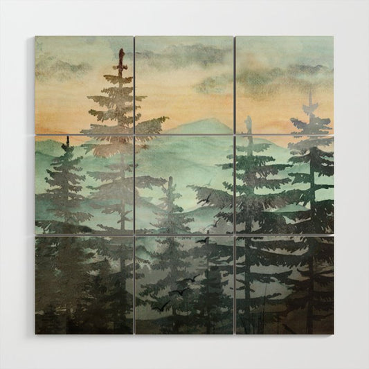 Pine Trees Wood Wall Art Gallery Image 1