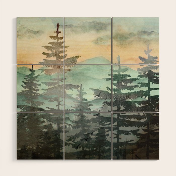 Pine Trees Wood Wall Art Gallery Image 3