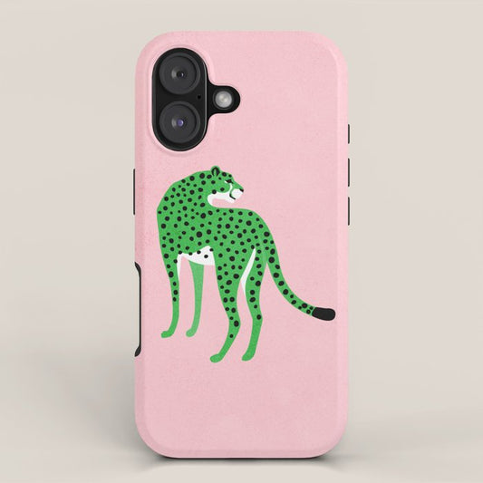 The Stare 2: Tropical Green Cheetah Edition iPhone Case Gallery Image 1