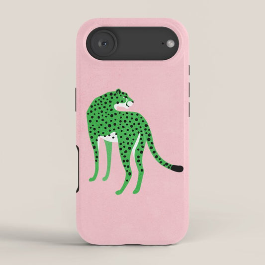 The Stare 2: Tropical Green Cheetah Edition iPhone Case Gallery Image 2
