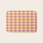 Gingham Large Pink Orange Yellow Bath Mat Gallery Image 1