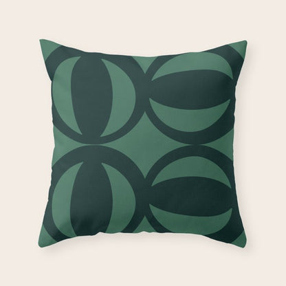 Retro Orbit Forest Green - Mid Century Modern Geometric Throw Pillow Gallery Image 4