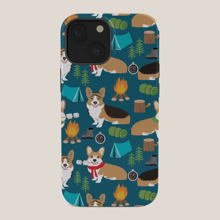 Corgi camping marshmallow roasting corgis outdoors nature dog lovers iPhone Case Gallery Image 34