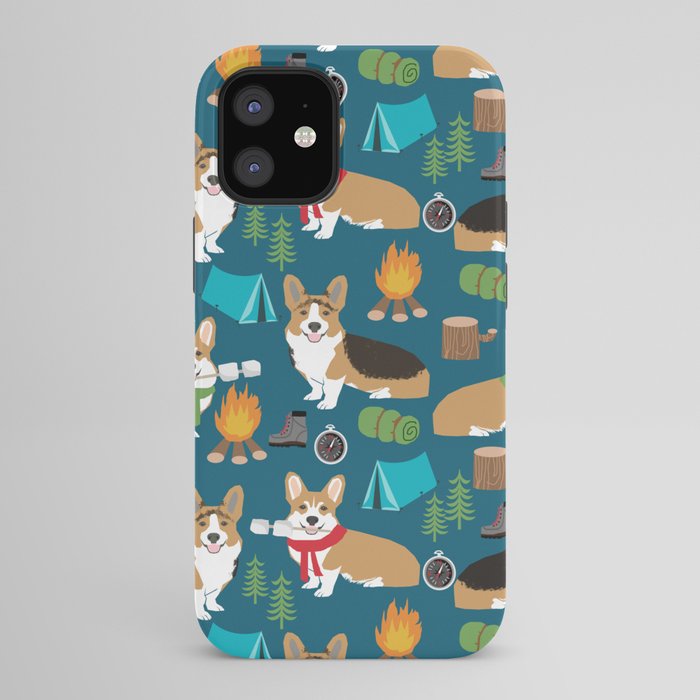 Corgi camping marshmallow roasting corgis outdoors nature dog lovers iPhone Case Gallery Image 42