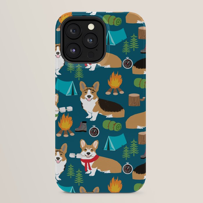 Corgi camping marshmallow roasting corgis outdoors nature dog lovers iPhone Case Gallery Image 24
