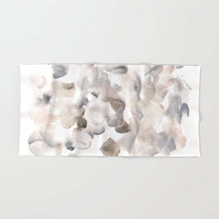 Abstract Art Grey Black Brown Abstract Watercolour 8| Watercolor Brush Strokes Bath Towel Gallery Image 2