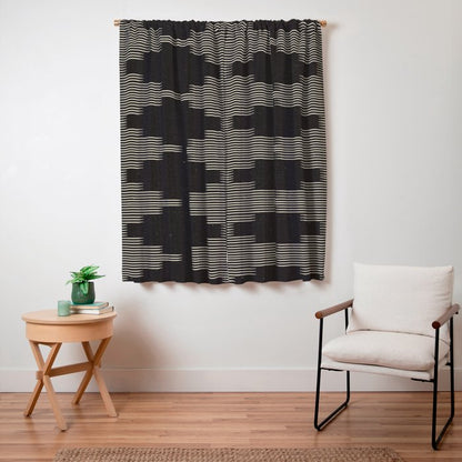 Southwestern Minimalist Black & White Window Curtain Gallery Image 3