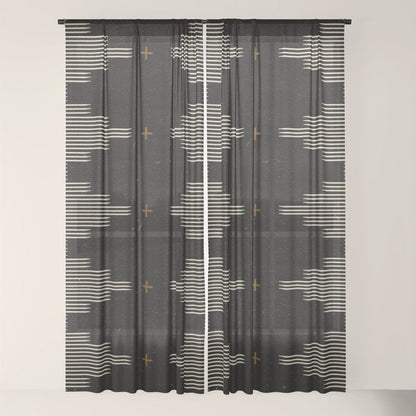 Southwestern Minimalist Black & White Window Curtain Gallery Image 22