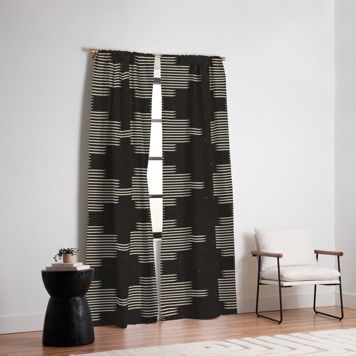 Southwestern Minimalist Black & White Window Curtain Gallery Image 2