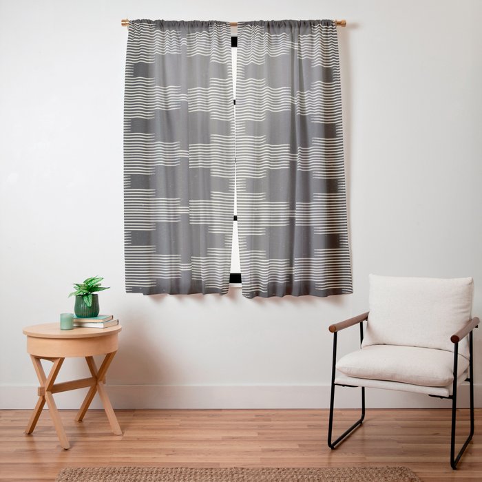 Southwestern Minimalist Black & White Window Curtain Gallery Image 11