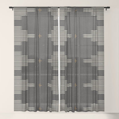 Southwestern Minimalist Black & White Window Curtain Gallery Image 17