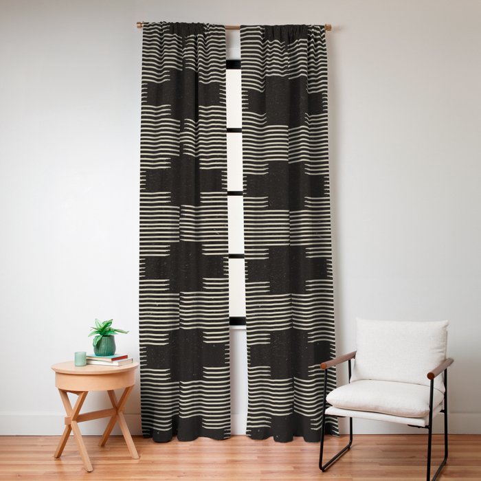 Southwestern Minimalist Black & White Window Curtain Gallery Image 4