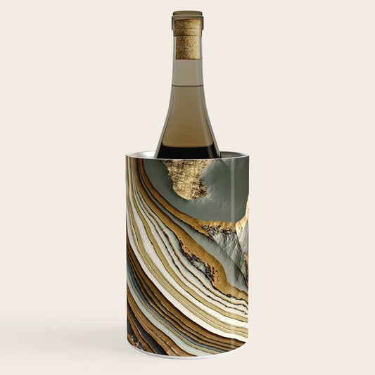 White Gold Agate Abstract Wine Chiller Gallery Image 1