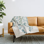 Watercolor Eucalyptus Leaves Throw Blanket Gallery Image 1