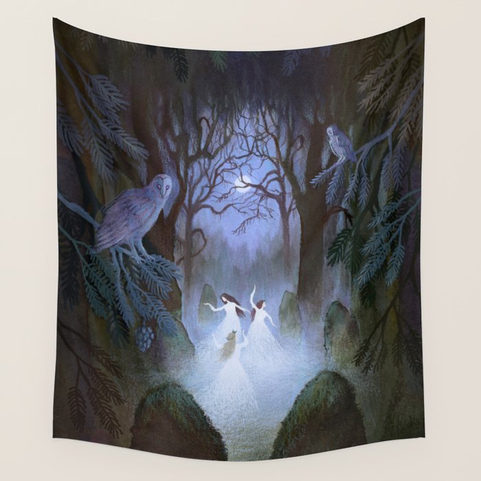 Dance of the Midnight Witches Wall Tapestry Gallery Image 1