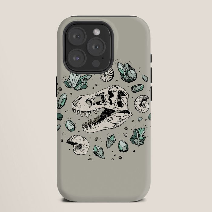 Geo-rex Vortex | Aquamarine | Dinosaur Skull Fossil Art iPhone Case Gallery Image 11