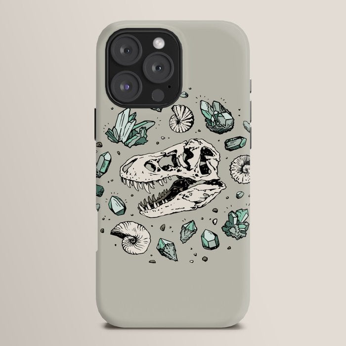 Geo-rex Vortex | Aquamarine | Dinosaur Skull Fossil Art iPhone Case Gallery Image 16