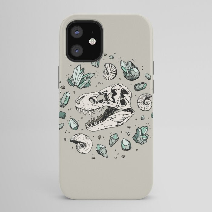 Geo-rex Vortex | Aquamarine | Dinosaur Skull Fossil Art iPhone Case Gallery Image 42