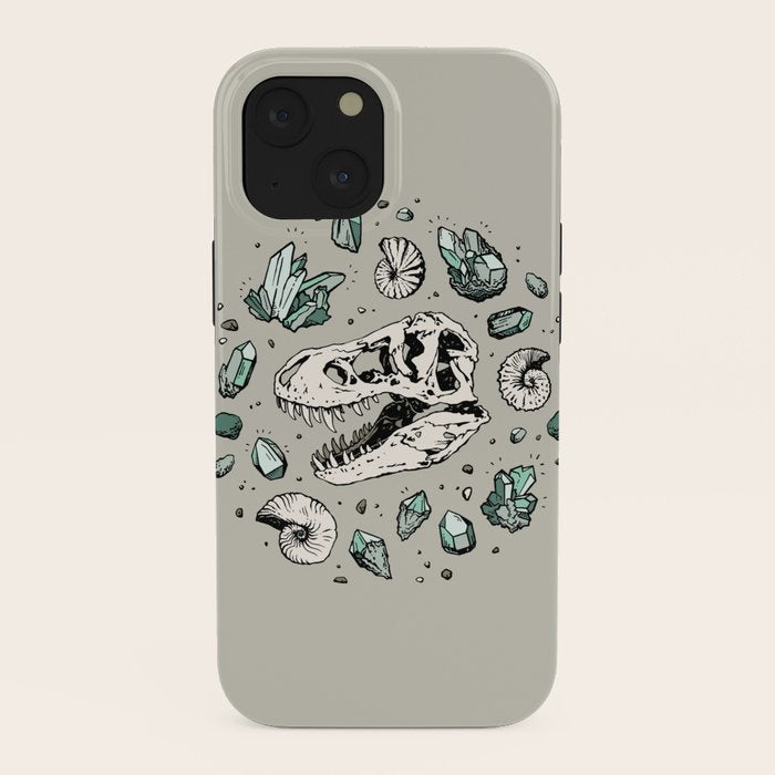 Geo-rex Vortex | Aquamarine | Dinosaur Skull Fossil Art iPhone Case Gallery Image 38