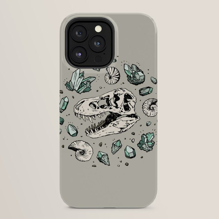 Geo-rex Vortex | Aquamarine | Dinosaur Skull Fossil Art iPhone Case Gallery Image 32