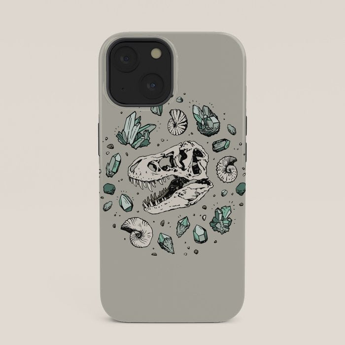 Geo-rex Vortex | Aquamarine | Dinosaur Skull Fossil Art iPhone Case Gallery Image 33