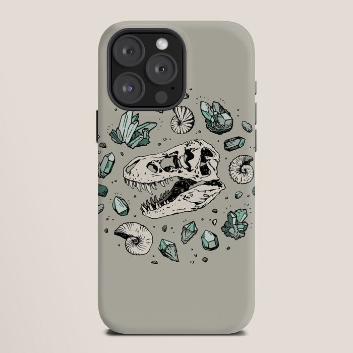 Geo-rex Vortex | Aquamarine | Dinosaur Skull Fossil Art iPhone Case Gallery Image 12