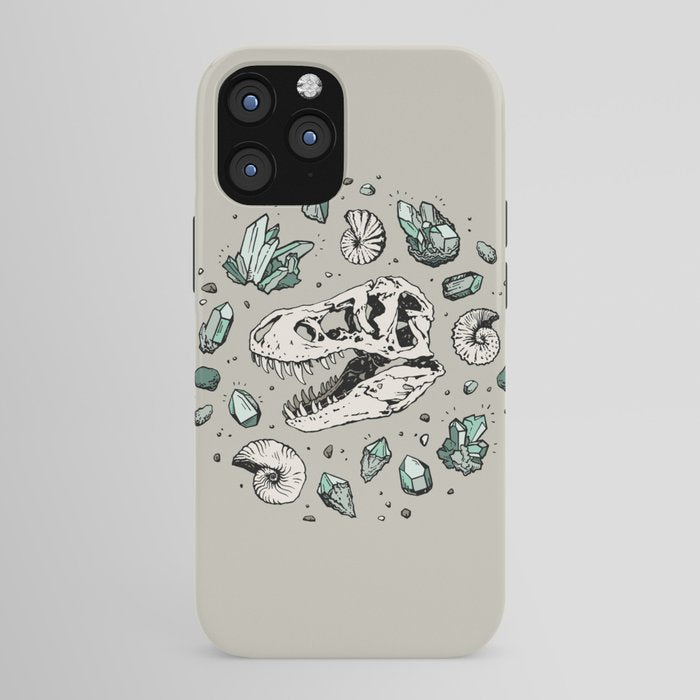 Geo-rex Vortex | Aquamarine | Dinosaur Skull Fossil Art iPhone Case Gallery Image 43