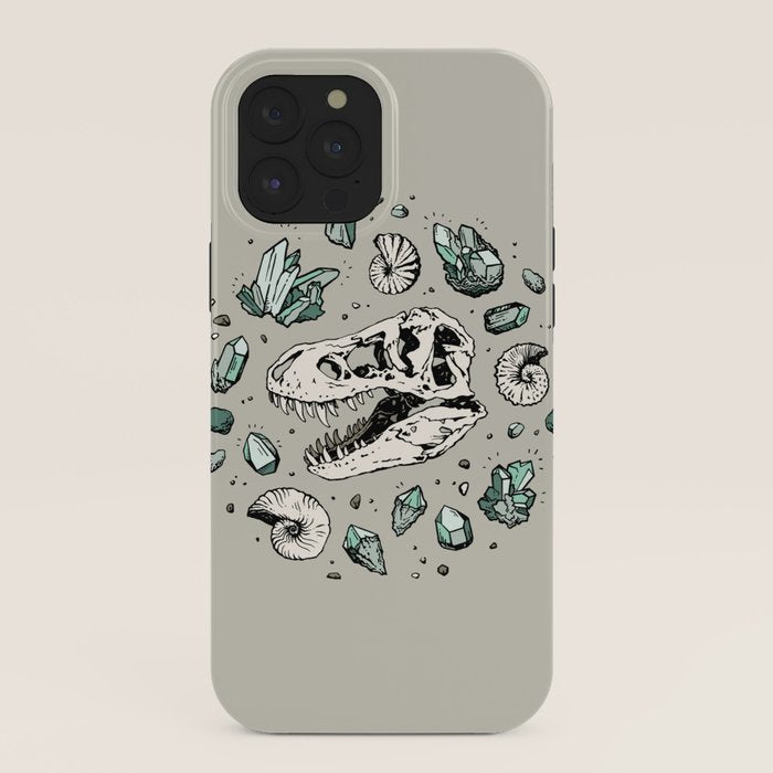 Geo-rex Vortex | Aquamarine | Dinosaur Skull Fossil Art iPhone Case Gallery Image 40