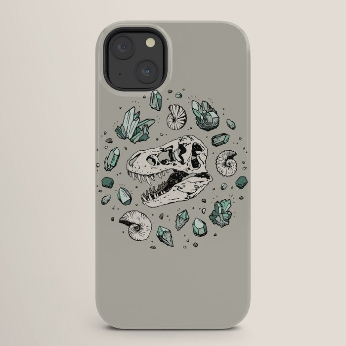 Geo-rex Vortex | Aquamarine | Dinosaur Skull Fossil Art iPhone Case Gallery Image 26